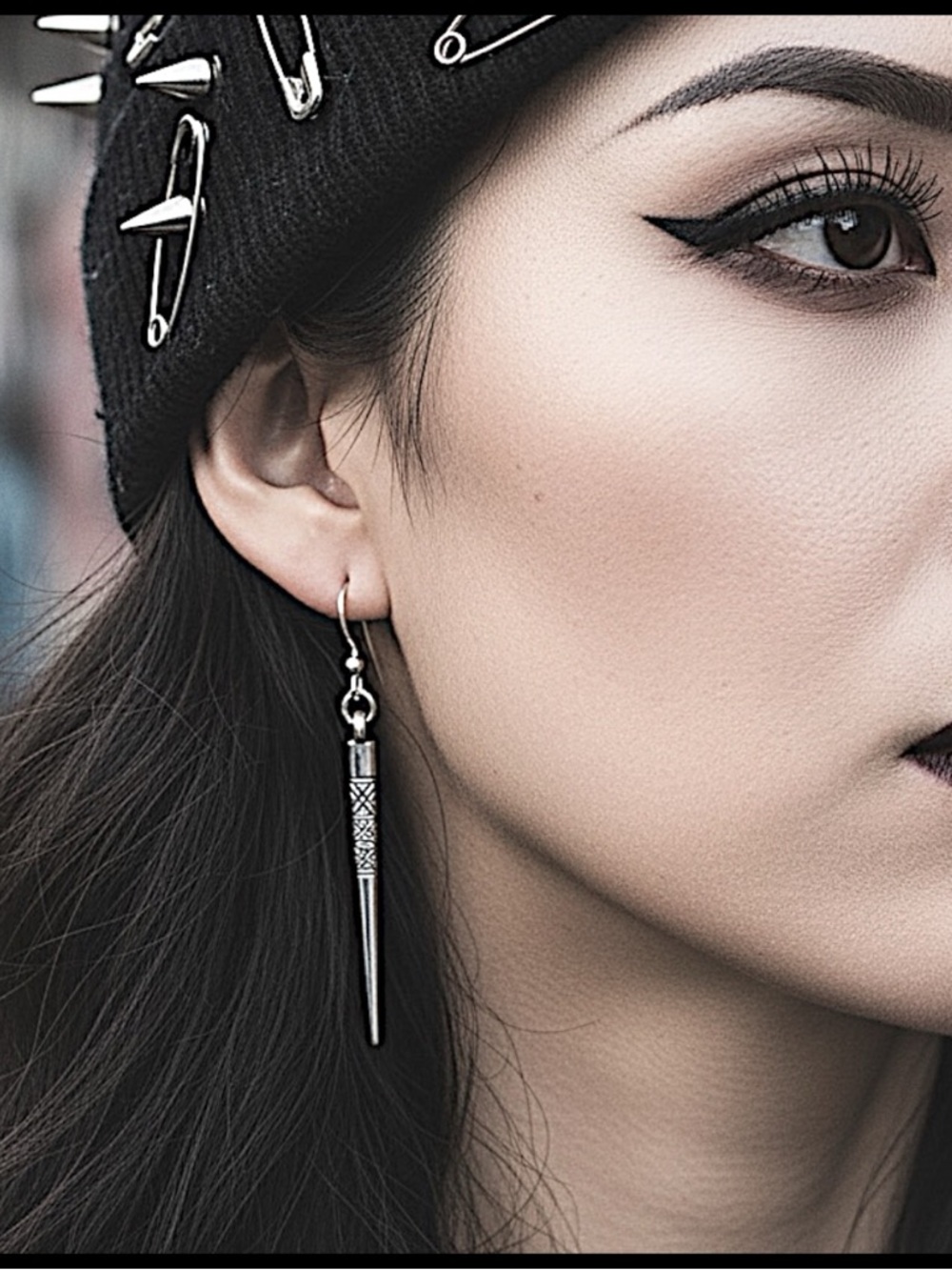 5 For $25💫Long Thin Silver Punk Earrings